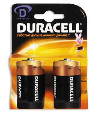 Батарейка DRC-15071512 Батарейки Duracell Basic D LR20 1,5V, 2 шт.