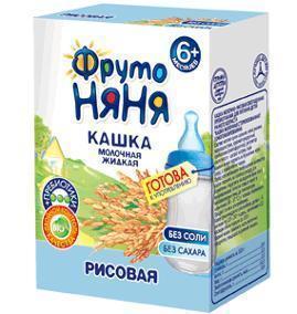 Фрутоняня кашка молочно-рисовая обогащенная пребиотиками, 200/27