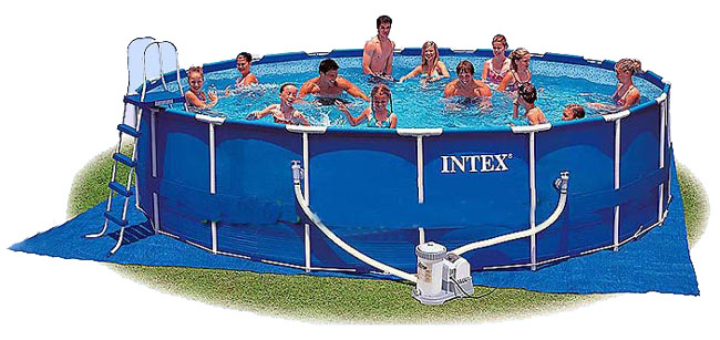 Каркасный бассейн Intex Metal Frame Pool 57968 в комплекте хлорогенератор и аксессуары