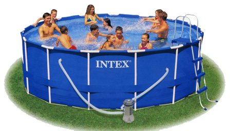Каркасный бассейн Intex Metal Frame Pool Set 56946 в комплекте фильтр насос и аксессуары
