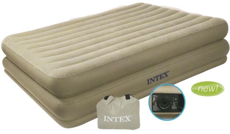 Надувная кровать Intex Кровать бежевая 152*203*46см со встроенным насосом 220В