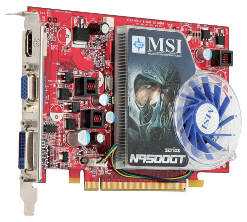 Видеокарта MSI GeForce 9500 GT 550 Mhz PCI-E 2.0 512 Mb 800 Mhz 128 bit DVI HDMI HDCP YPrPb