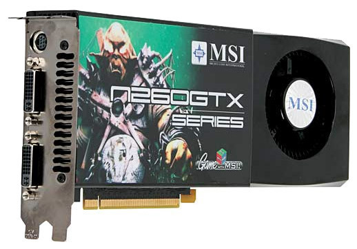 Видеокарта MSI GeForce GTX 260 580 Mhz PCI-E 2.0 896 Mb 2000 Mhz 448 bit 2xDVI TV HDCP YPrPb